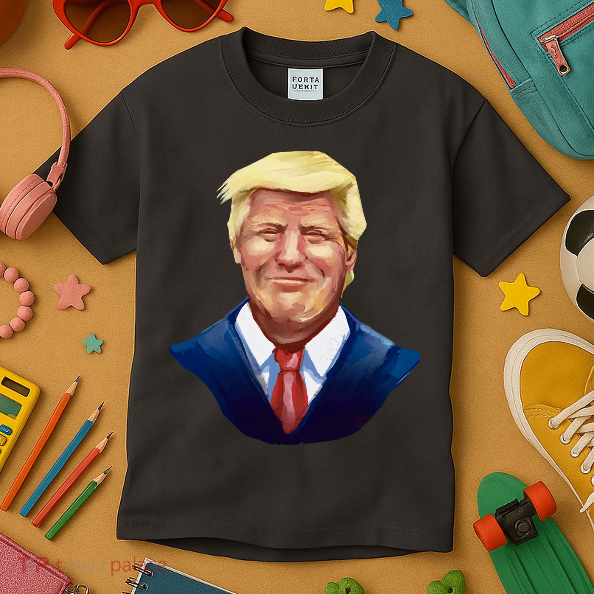 Smiling Donald Trump Portrait Kids T-Shirt