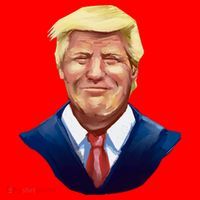 Smiling Donald Trump Portrait Santa Hat thumb 1