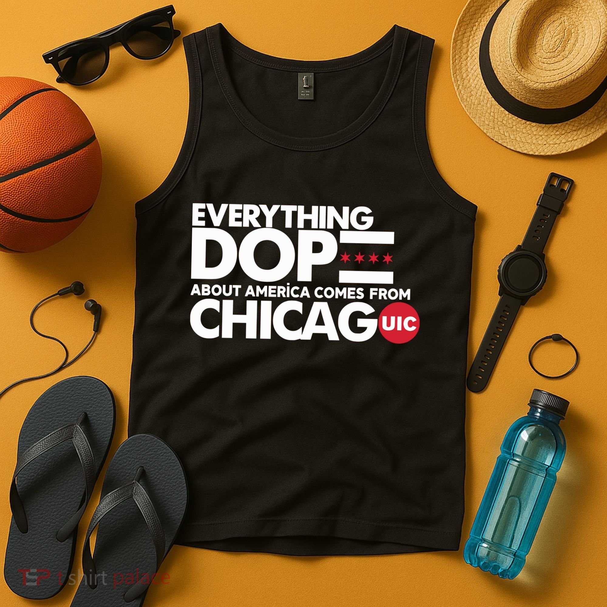 Shermann Dilla Thomas Everything Dope About America Comes From Chicago Uic Baske Tank Top