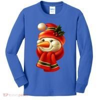 Snowman Dressed To Impress Kids Long Sleeve Shirt thumb 0