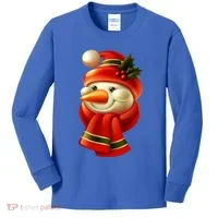 Snowman Dressed To Impress Kids Long Sleeve Shirt thumb 0