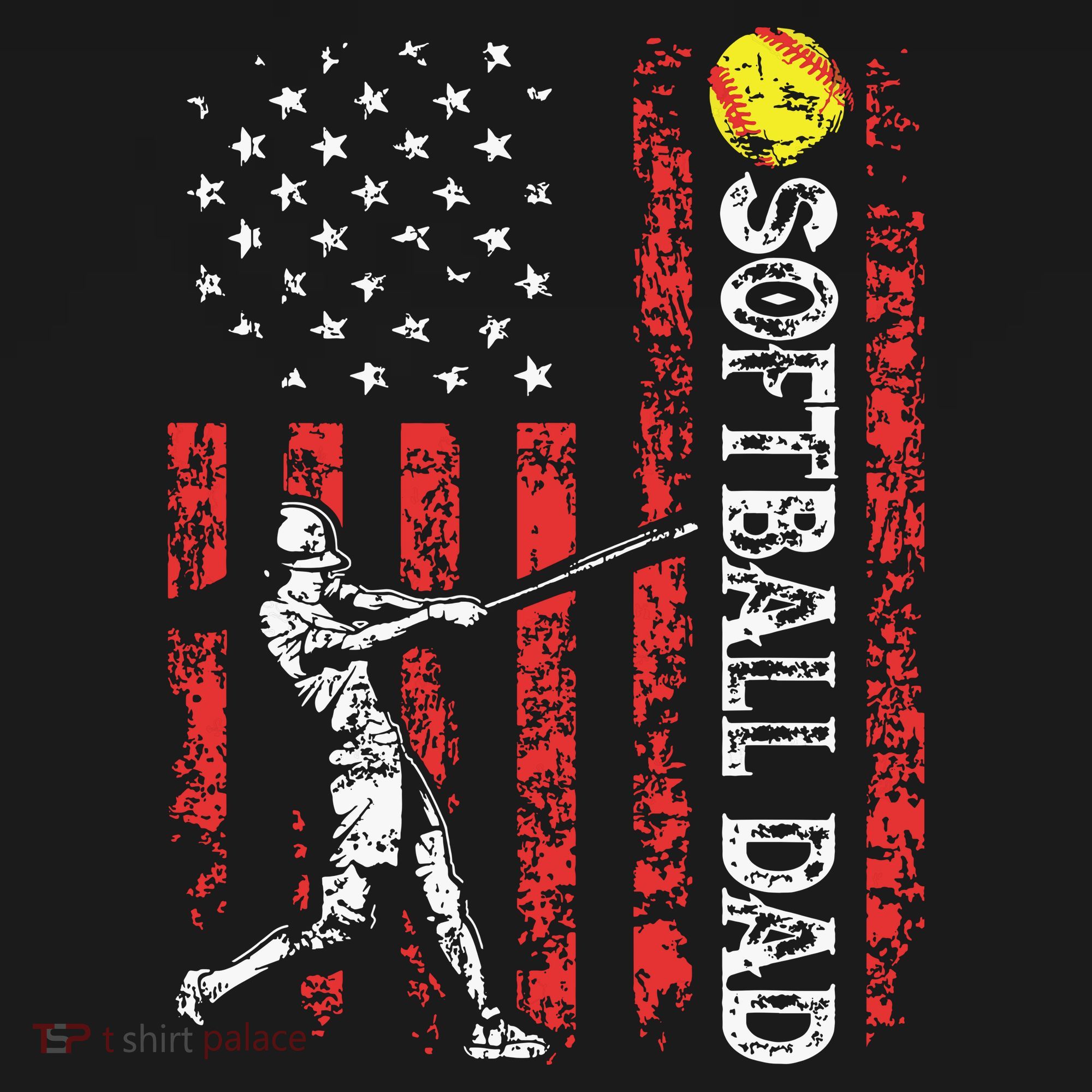 Softball Dad US Flag Gifts For Dad Men Patriotic Fathers Day Ornament