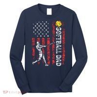 Softball Dad US Flag Gifts For Dad Men Patriotic Fathers Day Long Sleeve Shirt thumb 0