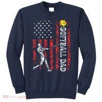 Softball Dad US Flag Gifts For Dad Men Patriotic Fathers Day Sweatshirt thumb 0