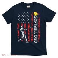 Softball Dad US Flag Gifts For Dad Men Patriotic Fathers Day T-Shirt thumb 0
