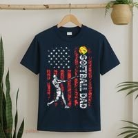 Softball Dad US Flag Gifts For Dad Men Patriotic Fathers Day T-Shirt thumb 2