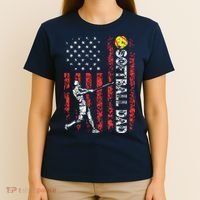 Softball Dad US Flag Gifts For Dad Men Patriotic Fathers Day T-Shirt thumb 4