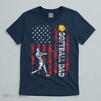 Softball Dad US Flag Gifts For Dad Men Patriotic Fathers Day T-Shirt thumb 5