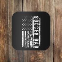 Soccer DAD USA Flag Soccer Team Fan DADDY Fathers Day Coaster thumb 0