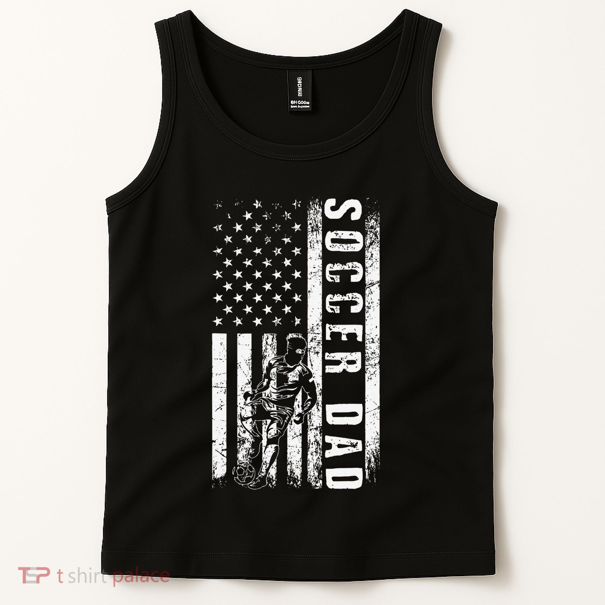 Soccer DAD USA Flag Soccer Team Fan DADDY Fathers Day Tank Top