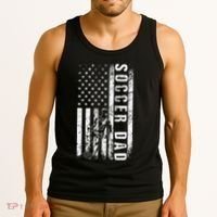 Soccer DAD USA Flag Soccer Team Fan DADDY Fathers Day Tank Top thumb 3