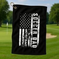 Soccer DAD USA Flag Soccer Team Fan DADDY Fathers Day Golf Towel thumb 1