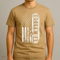 Soccer DAD USA Flag Soccer Team Fan DADDY Fathers Day T-Shirt thumb 3