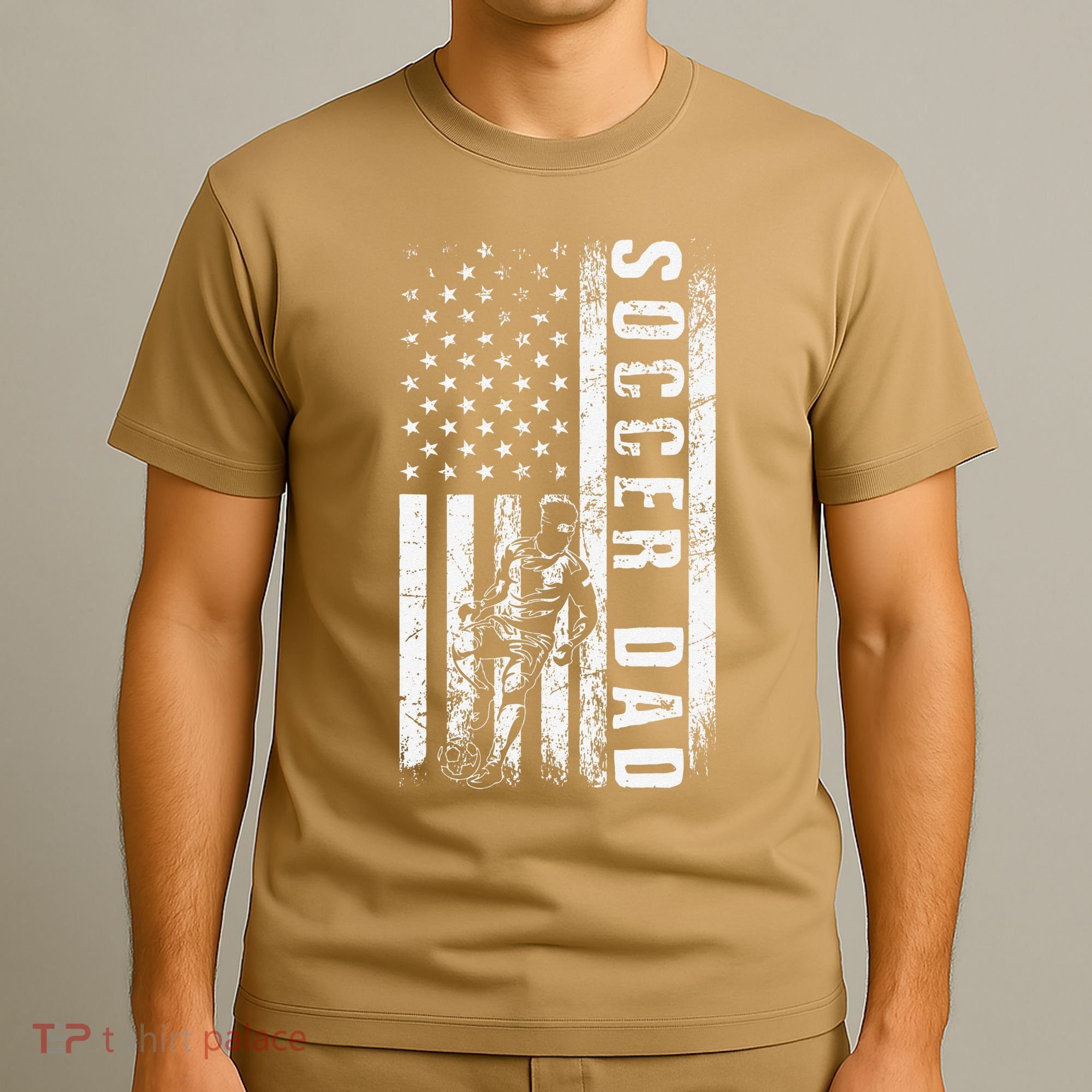 Soccer DAD USA Flag Soccer Team Fan DADDY Fathers Day T-Shirt