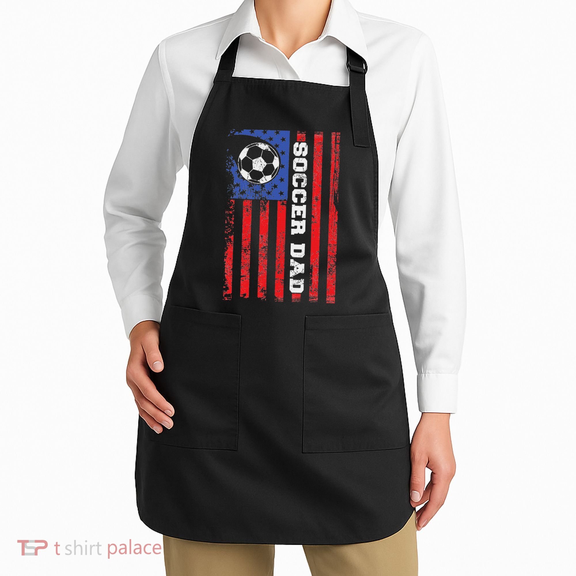 Soccer Dad Usa Flag All American Fathers Apron
