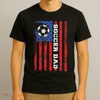 Soccer Dad Usa Flag All American Fathers T-Shirt thumb 3