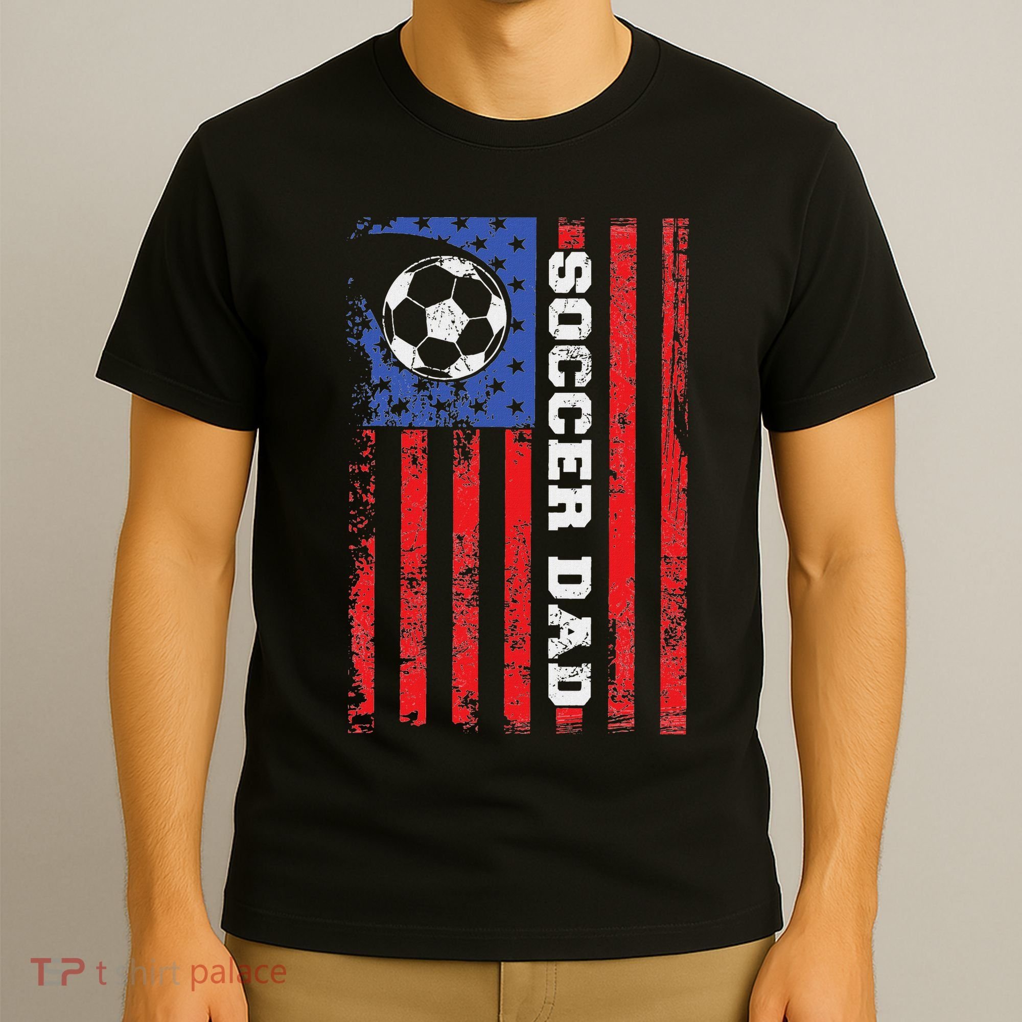 Soccer Dad Usa Flag All American Fathers T-Shirt