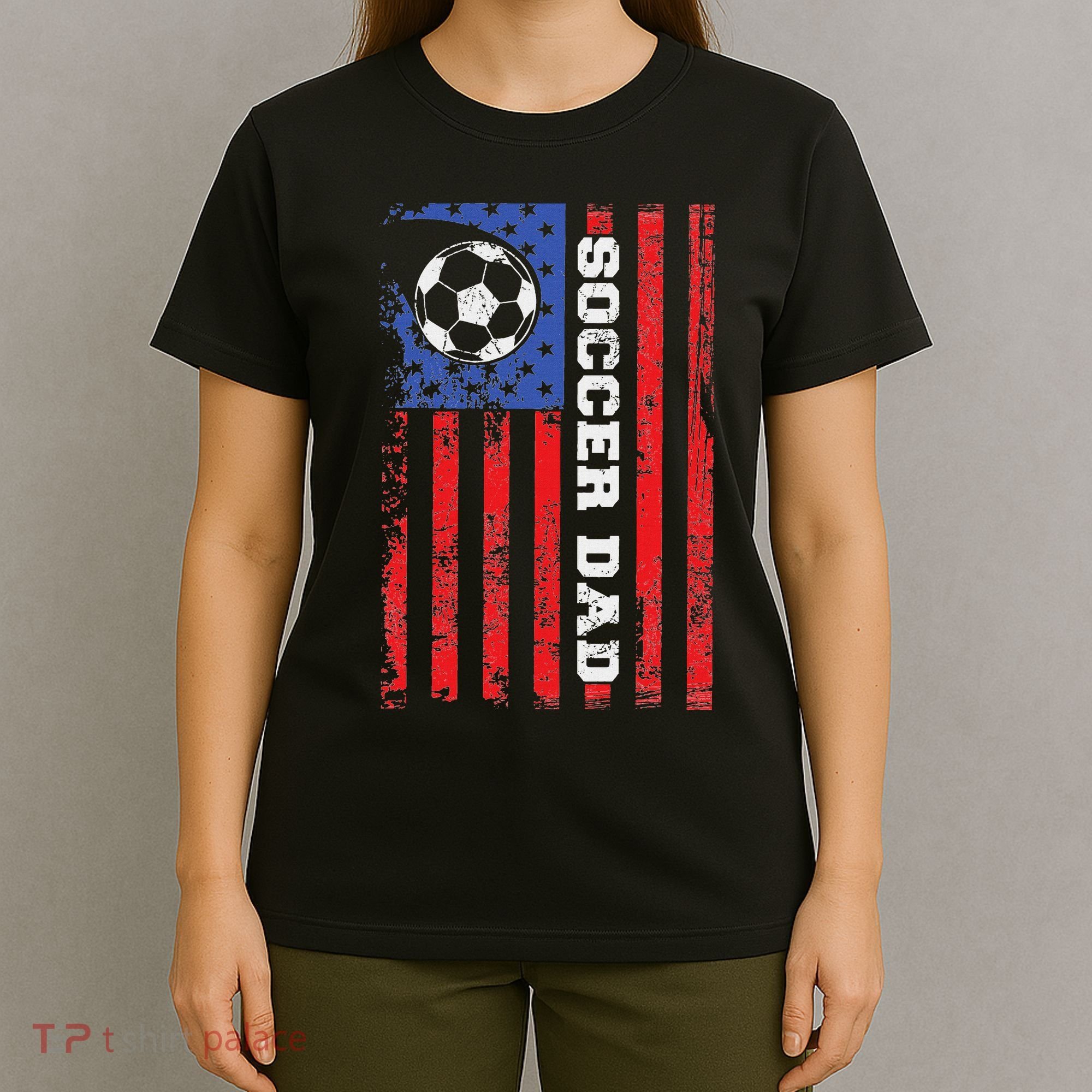Soccer Dad Usa Flag All American Fathers T-Shirt