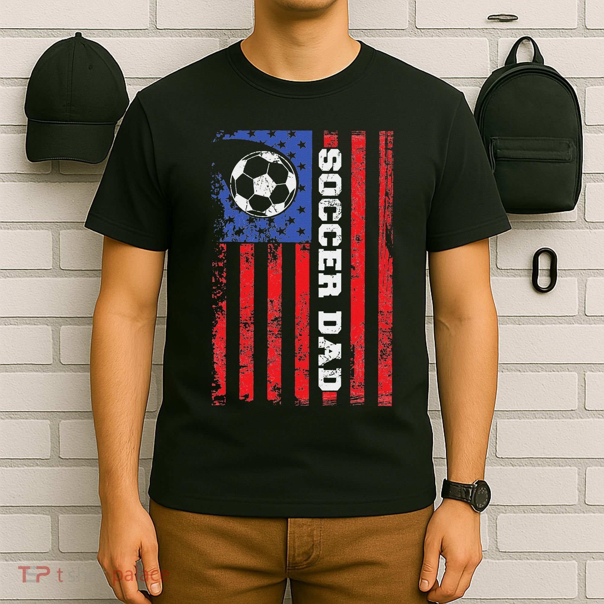 Soccer Dad Usa Flag All American Fathers T-Shirt
