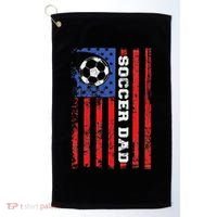 Soccer Dad Usa Flag All American Fathers Golf Towel thumb 0
