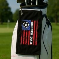 Soccer Dad Usa Flag All American Fathers Golf Towel thumb 2