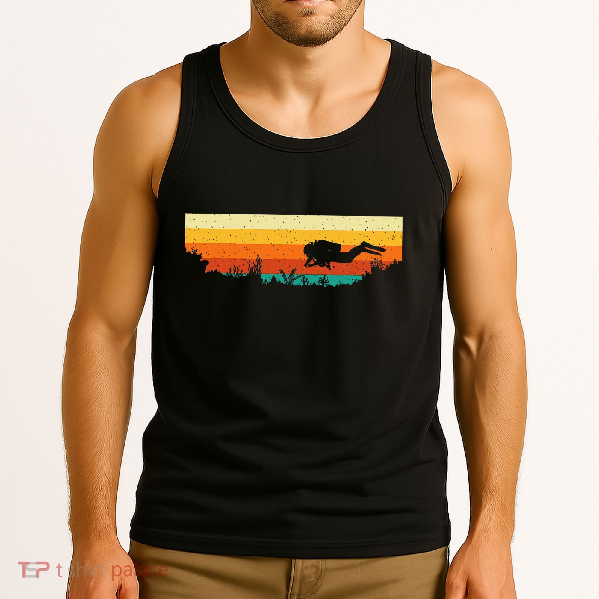 Scuba Diver Underwater Freediving Scuba Diving Tank Top