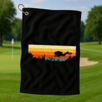 Scuba Diver Underwater Freediving Scuba Diving Golf Towel thumb 1