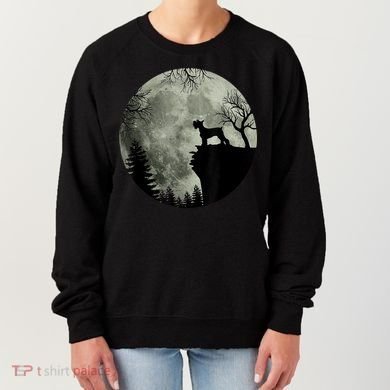 Schnauzer Dog Under Moon Halloween Costume Women's Sweatshirt