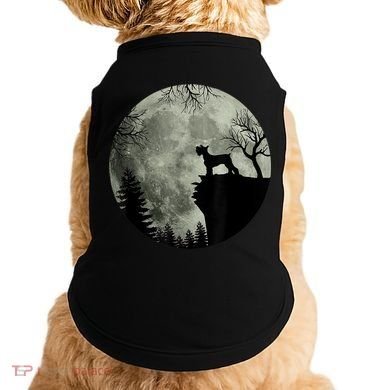 Schnauzer Dog Under Moon Halloween Costume Doggie Tank