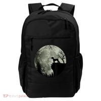 Schnauzer Dog Under Moon Halloween Costume Backpack thumb 0