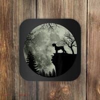Schnauzer Dog Under Moon Halloween Costume Coaster thumb 0