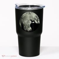Schnauzer Dog Under Moon Halloween Costume Tumbler thumb 0