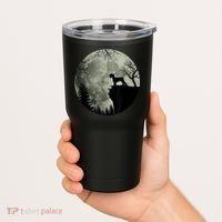 Schnauzer Dog Under Moon Halloween Costume Tumbler thumb 2