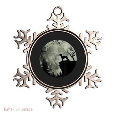 Schnauzer Dog Under Moon Halloween Costume Ornament
