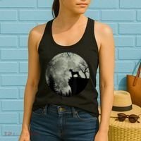 Schnauzer Dog Under Moon Halloween Costume Women's Tank Top thumb 2