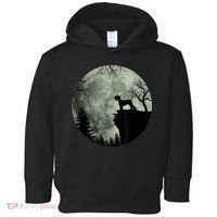 Schnauzer Dog Under Moon Halloween Costume Toddler Hoodie thumb 0