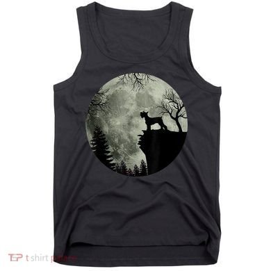 Schnauzer Dog Under Moon Halloween Costume Tank Top