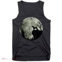 Schnauzer Dog Under Moon Halloween Costume Tank Top thumb 0