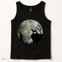 Schnauzer Dog Under Moon Halloween Costume Tank Top thumb 2