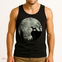 Schnauzer Dog Under Moon Halloween Costume Tank Top thumb 3
