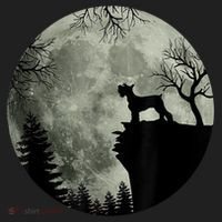 Schnauzer Dog Under Moon Halloween Costume Golf Towel thumb 3