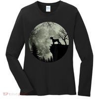 Schnauzer Dog Under Moon Halloween Costume Women's Long Sleeve Shirt thumb 0