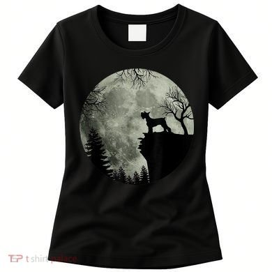 Schnauzer Dog Under Moon Halloween Costume Women's T-Shirt