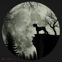 Schnauzer Dog Under Moon Halloween Costume Women's T-Shirt thumb 6