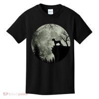 Schnauzer Dog Under Moon Halloween Costume Kids T-Shirt thumb 0