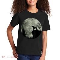 Schnauzer Dog Under Moon Halloween Costume Kids T-Shirt thumb 2