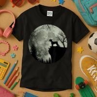 Schnauzer Dog Under Moon Halloween Costume Kids T-Shirt thumb 3