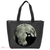 Schnauzer Dog Under Moon Halloween Costume Tote Bag thumb 0