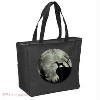 Schnauzer Dog Under Moon Halloween Costume Tote Bag thumb 2