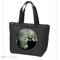 Schnauzer Dog Under Moon Halloween Costume Tote Bag thumb 3